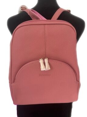 Pink Ladies Faux Leather Backpack